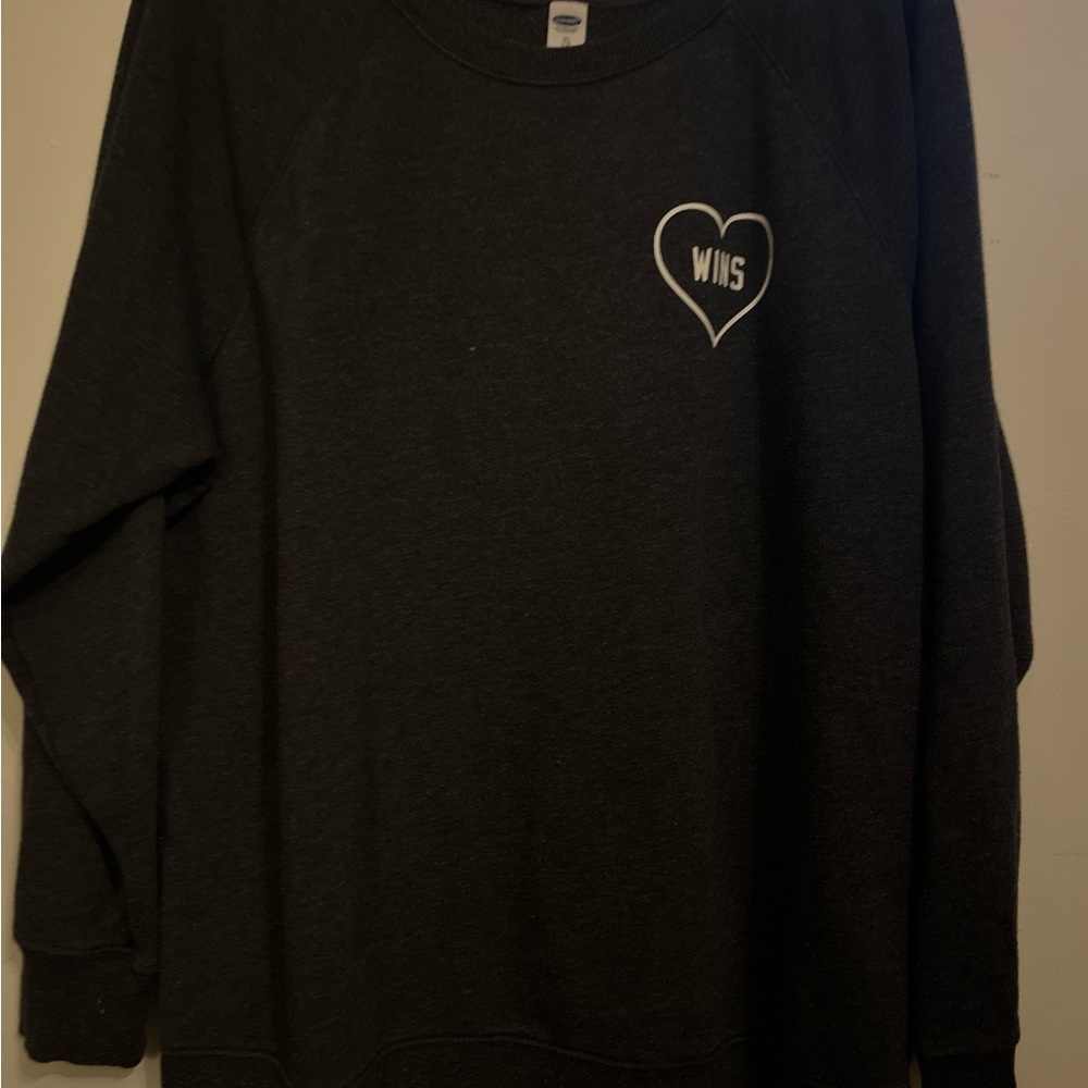 Old Navy Black Sweatshirt with White Heart Logo